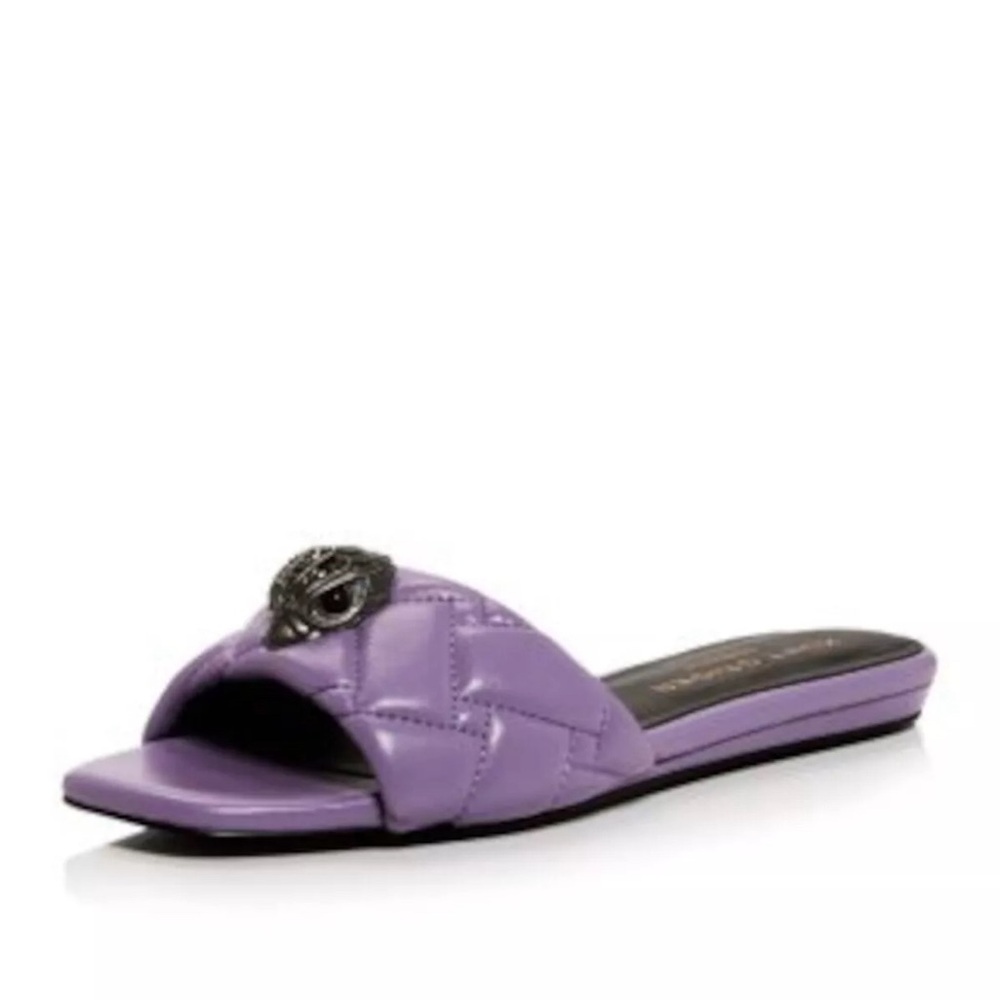 KURT GEIGER LONDON Womens Purple Kensington Open Slide Sandals Shoes Euro 38 7.5